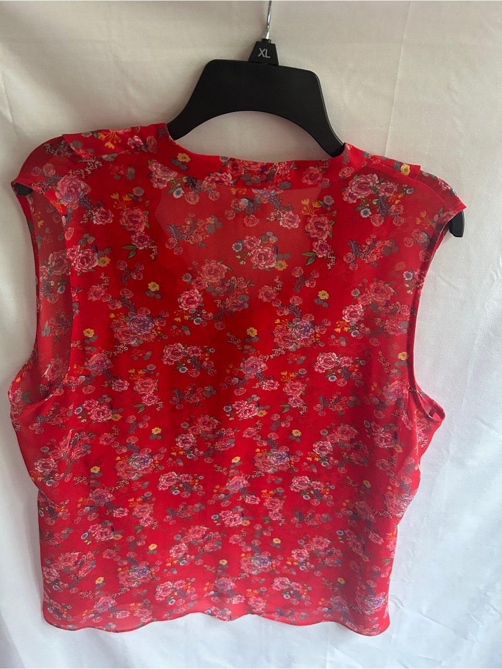CAbi Red Floral Ruffle Sleeveless Camisole - Picture 2 of 5
